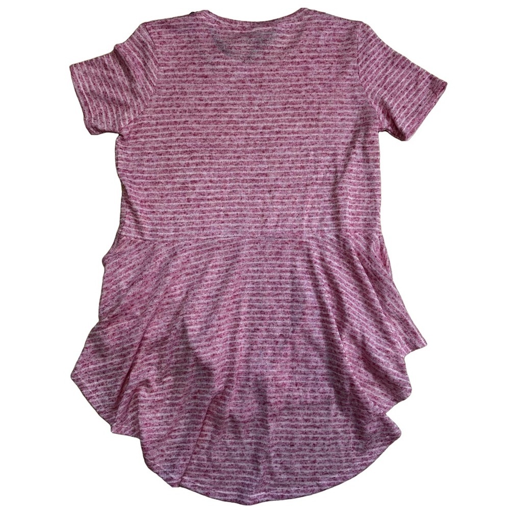 DG2 by Diane Gilman Pink and White Raspberry Striped Peplum Top Size Small NWT - Picture 3 of 8